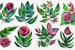 Flower Leaf tattoo idea