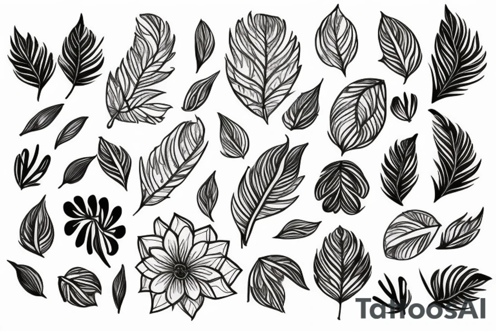 Flower Leaf tattoo idea