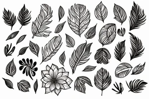 Flower Leaf tattoo idea