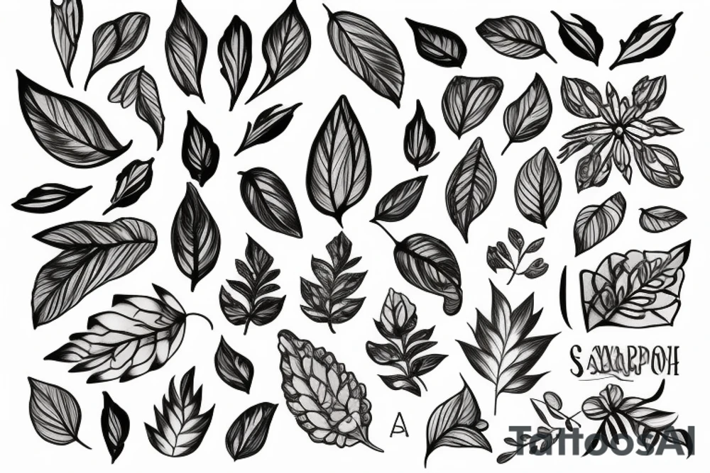 Flower Leaf tattoo idea