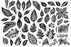 Flower Leaf tattoo idea