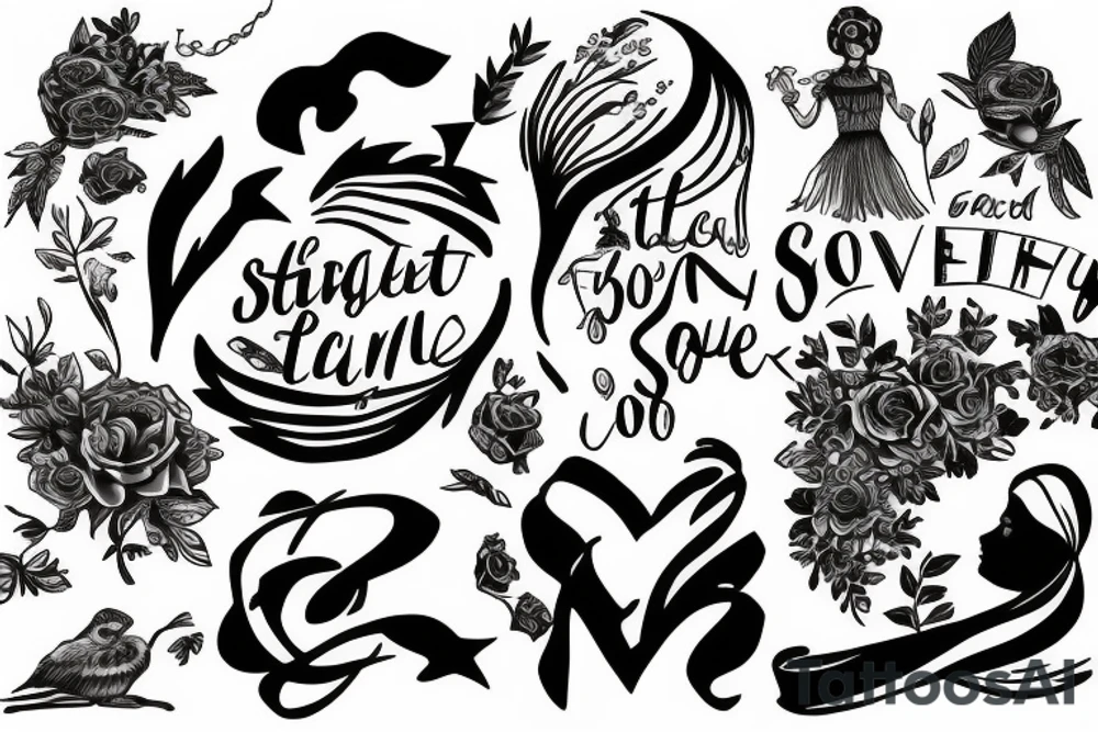 Strength, freedom, feminity,  love, bold tattoo idea