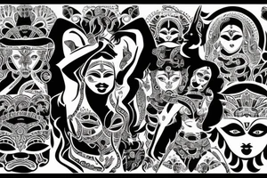 Strength, freedom, feminity,  love, bold, Roman number, tantra, devi kali tattoo idea