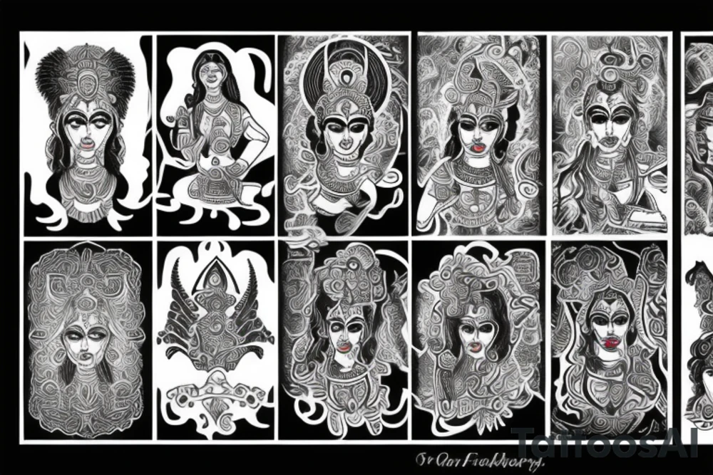 Strength, freedom, feminity,  love, bold, Roman number, tantra, devi kali tattoo idea