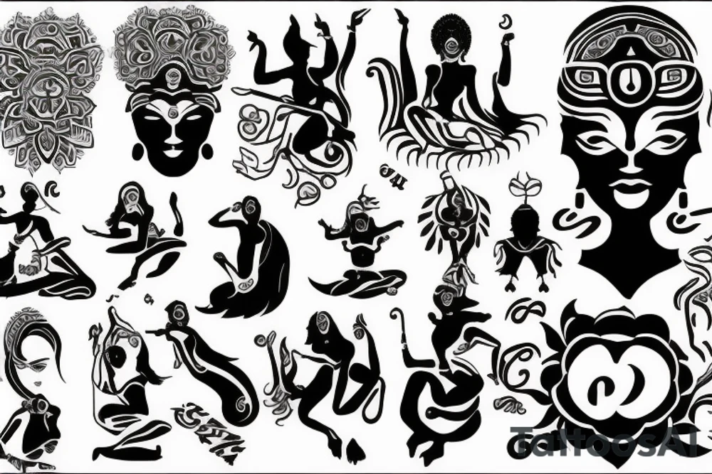 Strength, freedom, feminity,  love, bold, Roman number, tantra, devi kali tattoo idea