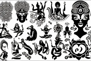 Strength, freedom, feminity,  love, bold, Roman number, tantra, devi kali tattoo idea