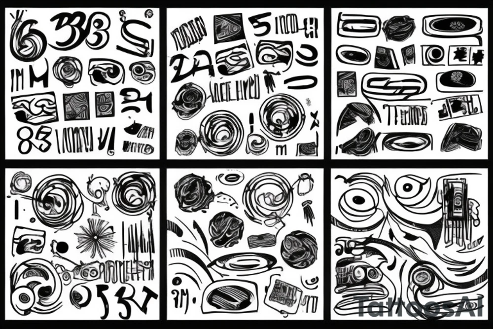 the numbers “855” in a cool abstract design tattoo idea