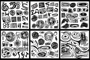 the numbers “855” in a cool abstract design tattoo idea