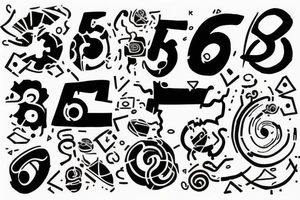 the numbers “855” in a cool abstract design tattoo idea