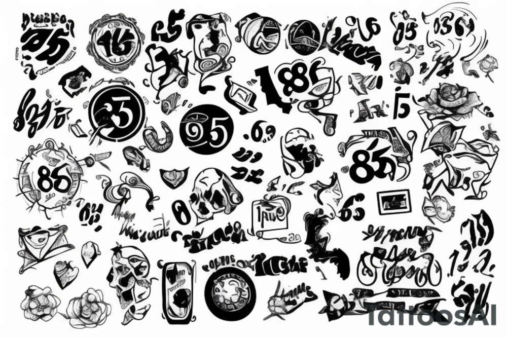 the numbers “855” tattoo idea