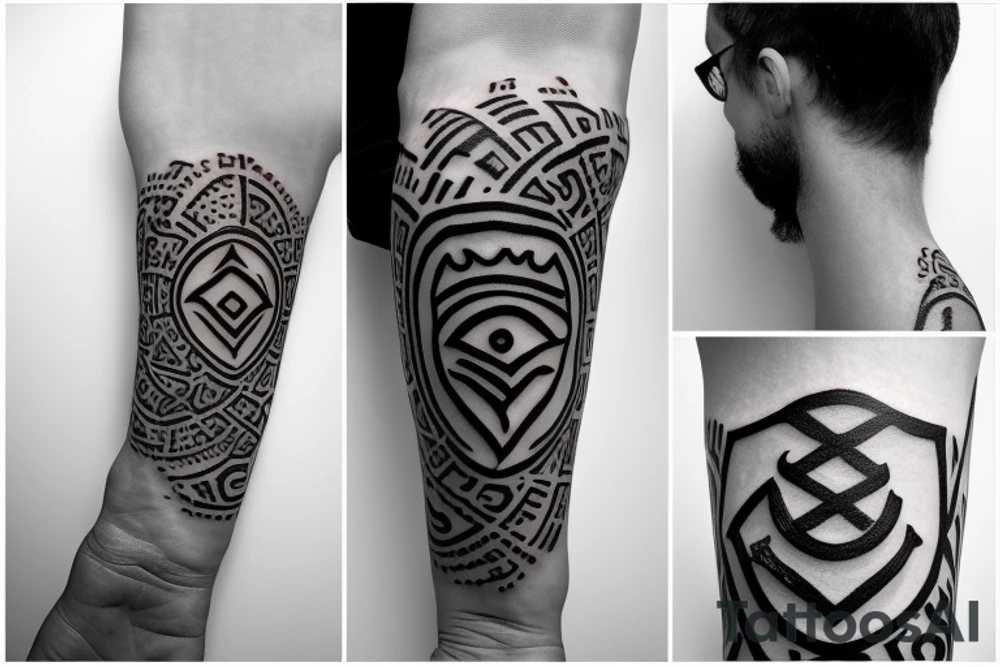 I want a sort of rune that involves my children names with are Marta and Leonardo tattoo idea