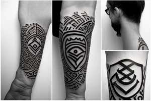 I want a sort of rune that involves my children names with are Marta and Leonardo tattoo idea