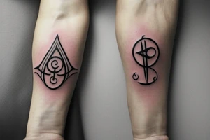I want a sort of rune that involves my children names with are Marta and Leonardo tattoo idea
