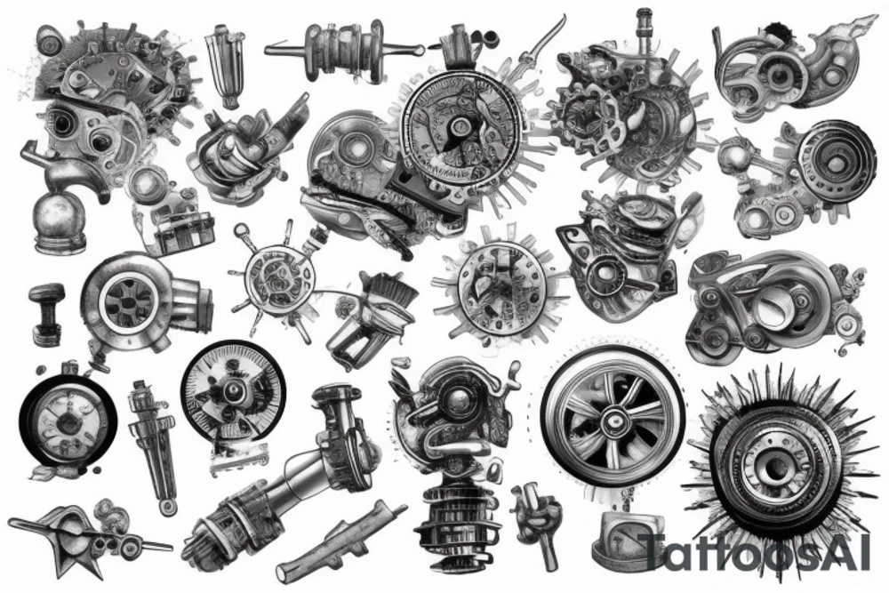 mechanical processor tattoo idea