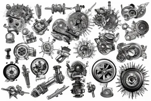 mechanical processor tattoo idea