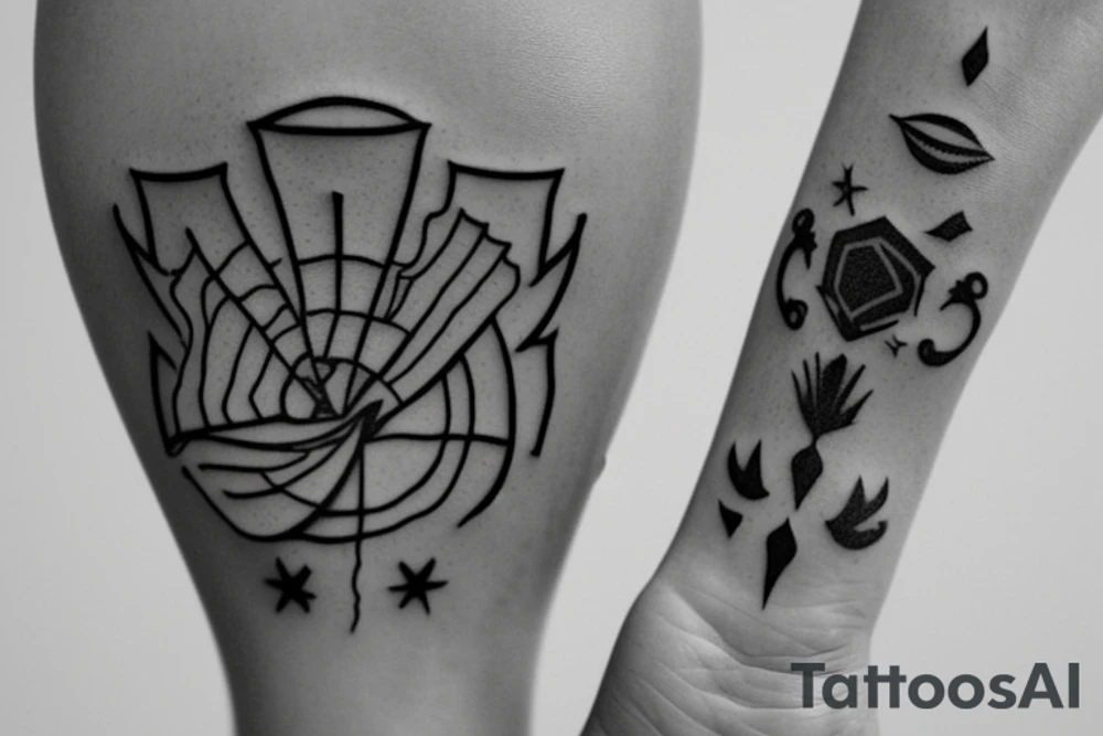 I want a sort of logo that involves my children names with are Marta and Leonardo tattoo idea