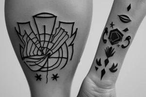 I want a sort of logo that involves my children names with are Marta and Leonardo tattoo idea