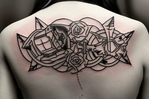 I want a sort of logo that involves my children names with are Marta and Leonardo tattoo idea