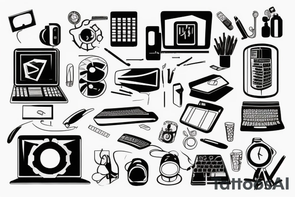 computer proccessing unit tattoo idea