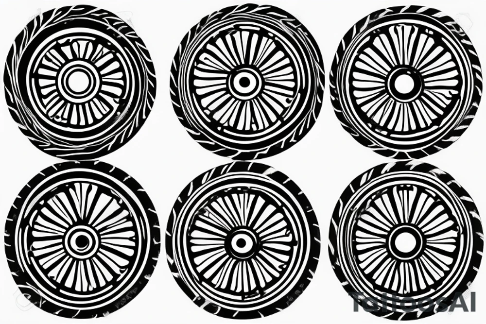 Flaming racing tire tattoo idea