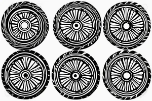 Flaming racing tire tattoo idea