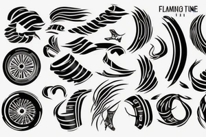 Flaming racing tire tattoo idea