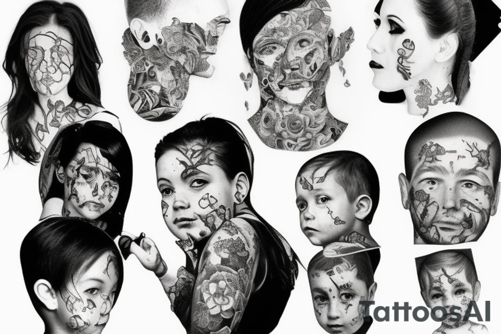 Portrait of a family tattoo idea