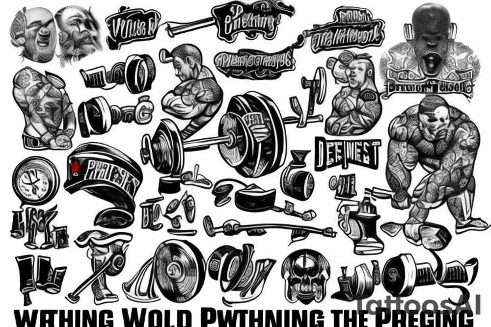 Powerlifting without the word, but something that relates to the disciplines in powerlifting, which are squat, deadlift and bench press tattoo idea