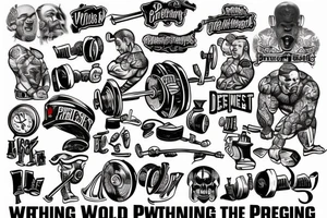 Powerlifting without the word, but something that relates to the disciplines in powerlifting, which are squat, deadlift and bench press tattoo idea