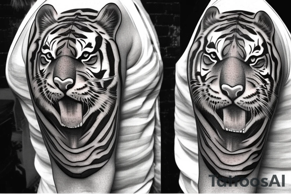 tiger and time tattoo idea