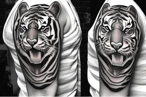 tiger and time tattoo idea