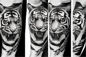 tiger and time tattoo idea