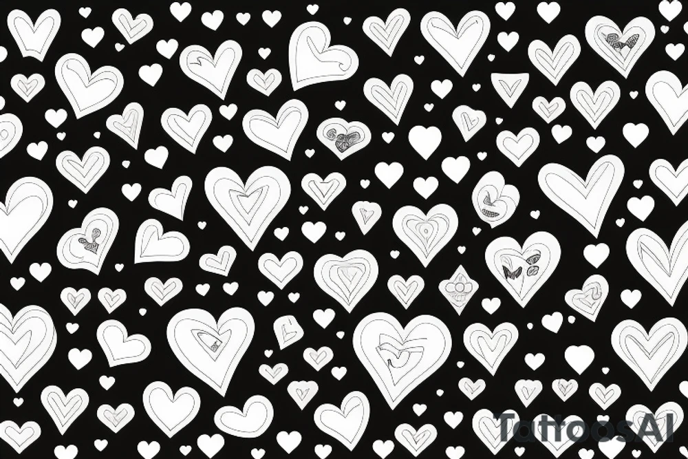 2 cards 2 hearts and 4 clubs in the background tattoo idea