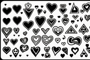 2 cards 2 hearts and 4 clubs in the background tattoo idea