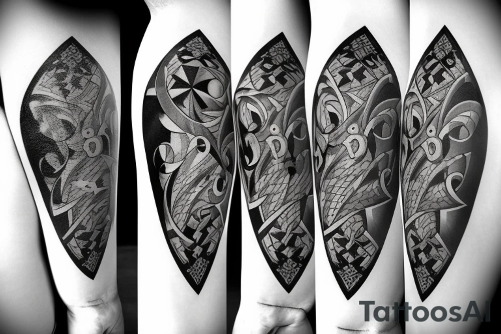 2 cards 2 hearts and 4 clubs in the background tattoo idea