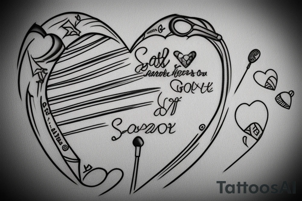 Golf shaft heart rate tattoo idea