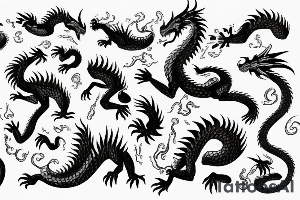 dragon on fire tattoo idea