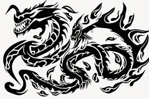 dragon on fire tattoo idea