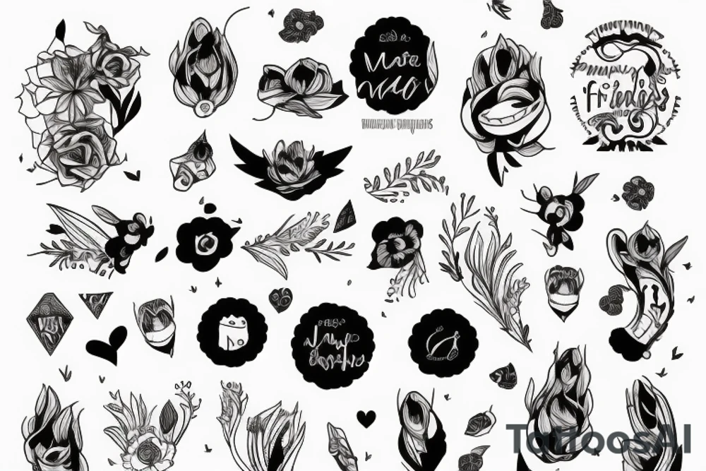 A tattoo for best friends with the names Julia and Maty tattoo idea