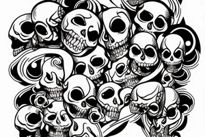 Droopy, melty eye with skull inside tattoo idea