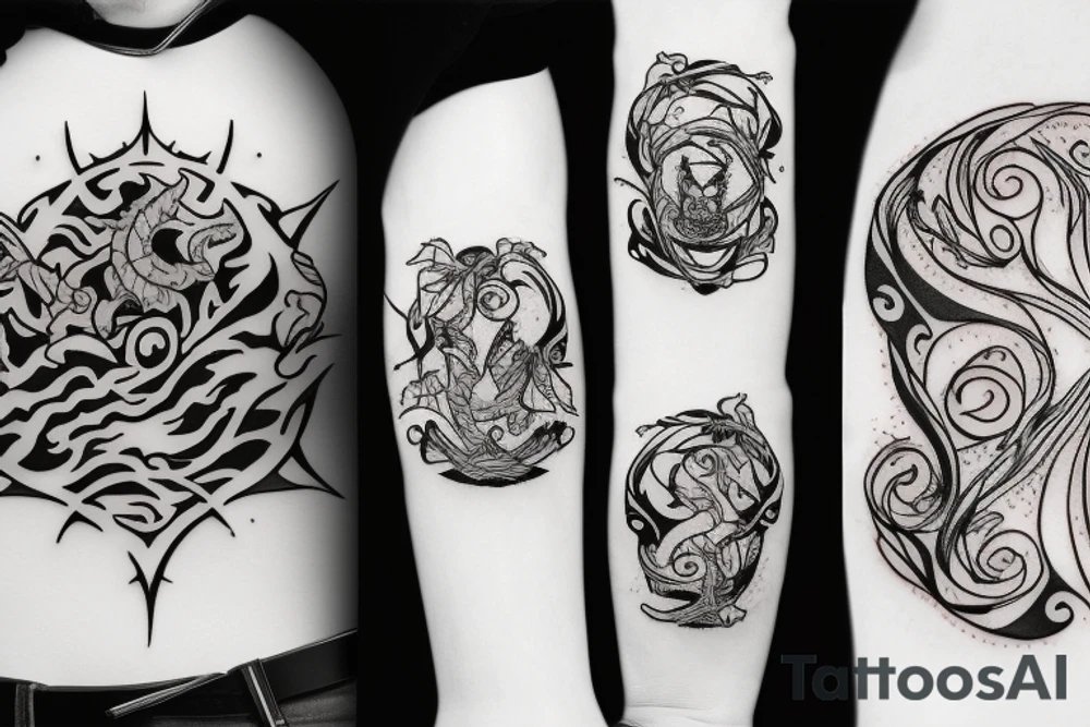 ice and fire tattoo idea