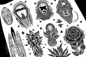 Astronaut, Space, ancient art, Philosophy, Moon, stars, plants tattoo idea