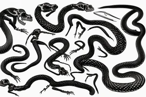 The skeleton of a snake from the collarbone to the shoulder tattoo idea