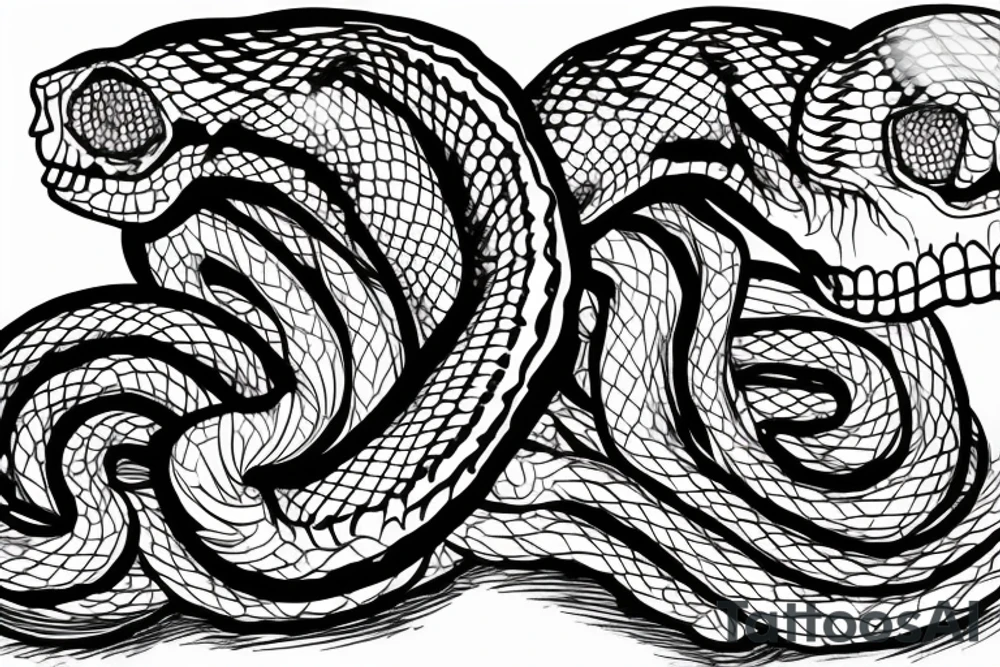 The skeleton of a snake from the collarbone to the shoulder tattoo idea