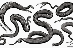The skeleton of a snake from the collarbone to the shoulder tattoo idea