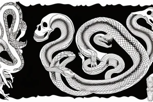 The skeleton of a snake from the collarbone to the shoulder tattoo idea