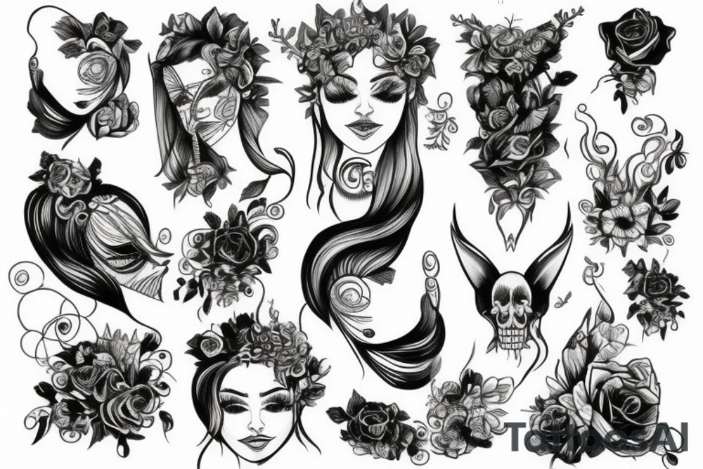 Kobieta stojąca na palcach tattoo idea