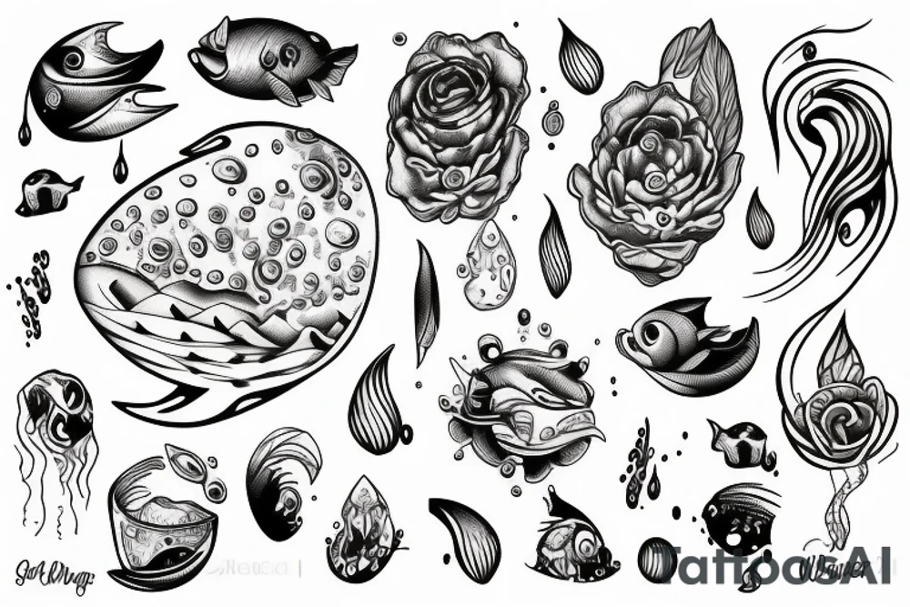 Drop of the water in the ocean tattoo idea
