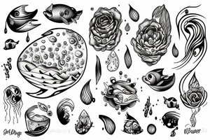 Drop of the water in the ocean tattoo idea