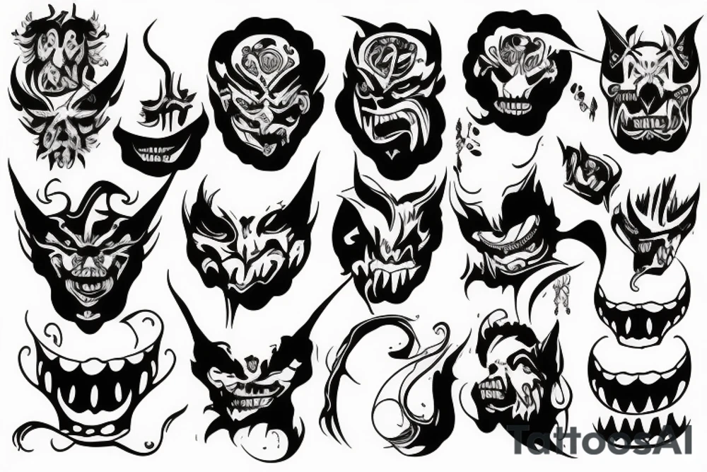 demon face bad draw tattoo idea
